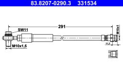 ATE 83.8207-0290.3 — Тормозной шланг