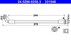 ATE 24.5296-0256.3 — Тормозной шланг