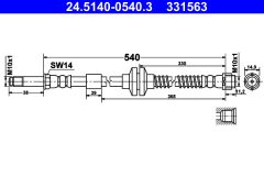 ATE 24.5140-0540.3 — Тормозной шланг
