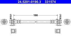 ATE 24.5201-0190.3 — Furtun de frână