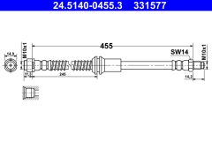 ATE 24.5140-0455.3 — Тормозной шланг