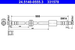 ATE 24.5140-0555.3 — Тормозной шланг