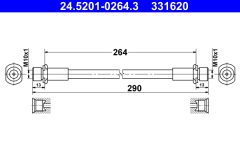 ATE 24.5201-0264.3 — Furtun de frână