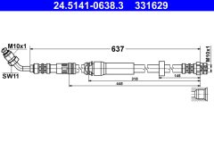 ATE 24.5141-0638.3 — Тормозной шланг