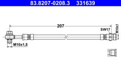 ATE 83.8207-0208.3 — Тормозной шланг