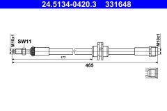 ATE 24.5134-0420.3 — Furtun de frână