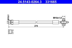 ATE 24.5143-0264.3 — Тормозной шланг