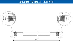 ATE 24.5201-0191.3 — Furtun de frână
