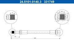 ATE 24.5101-0140.3 — Тормозной шланг