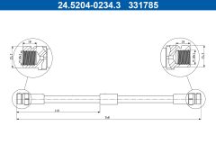 ATE 24.5204-0234.3 — Furtun de frână