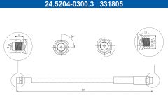 ATE 24.5204-0300.3 — Furtun de frână