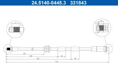 ATE 24.5140-0445.3 — Furtun de frână