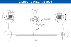 ATE 24.5201-0342.3 — Furtun de frână