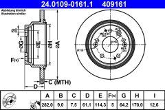 ATE 24.0109-0161.1 — Тормозной диск