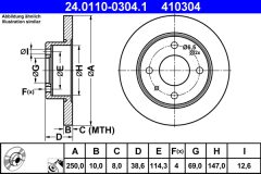 ATE 24.0110-0304.1 — Тормозной диск