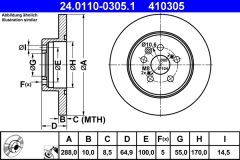 ATE 24.0110-0305.1 — Тормозной диск