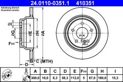 ATE 24.0110-0351.1 — Тормозной диск