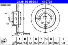 ATE 24.0110-0704.1 — Тормозной диск