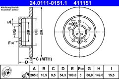 ATE 24.0111-0151.1 — Тормозной диск