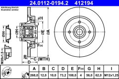 ATE 24.0112-0194.2 — Тормозной диск
