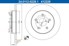 ATE 24.0112-0228.1 — Disc de frână