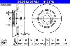 ATE 24.0113-0178.1 — Тормозной диск