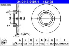 ATE 24.0113-0195.1 — Тормозной диск