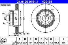 ATE 24.0120-0191.1 — Disc de frână