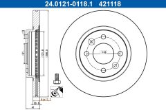 ATE 24.0121-0118.1 — Disc de frână