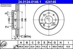 ATE 24.0124-0146.1 — Тормозной диск