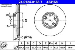 ATE 24.0124-0168.1 — Тормозной диск
