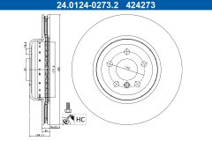 ATE 24.0124-0273.2 — Тормозной диск