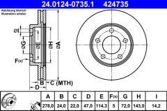 ATE 24.0124-0735.1 — Тормозной диск
