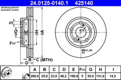 ATE 24.0125-0140.1 — Тормозной диск