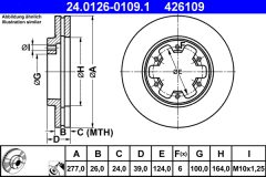 ATE 24.0126-0109.1 — Disc de frână