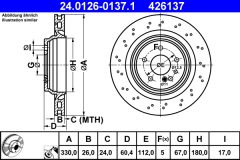ATE 24.0126-0137.1 — Тормозной диск