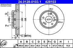 ATE 24.0128-0103.1 — Disc de frână