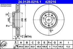 ATE 24.0128-0216.1 — Тормозной диск