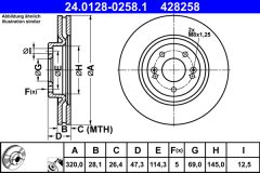 ATE 24.0128-0258.1 — Тормозной диск