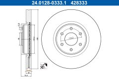 ATE 24.0128-0333.1 — Disc de frână