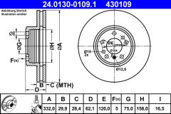 ATE 24.0130-0109.1 — Disc de frână