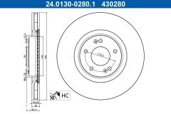 ATE 24.0130-0280.1 — Тормозной диск