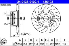 ATE 24.0136-0102.1 — Disc de frână