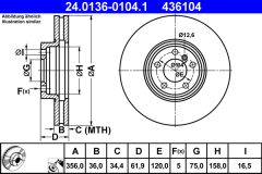 ATE 24.0136-0104.1 — Disc de frână