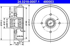 ATE 24.0218-0007.1 — Тормозной барабан