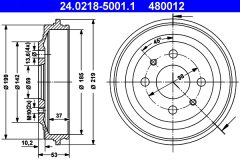 ATE 24.0218-5001.1 — Тормозной барабан
