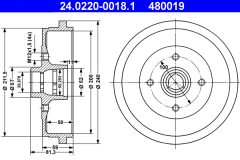 ATE 24.0220-0018.1 — Тормозной барабан