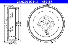ATE 24.0220-0041.1 — Тормозной барабан