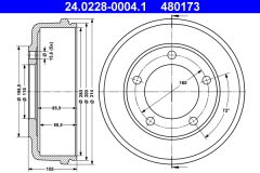 ATE 24.0228-0004.1 — Тормозной барабан