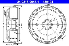 ATE 24.0218-0047.1 — Тормозной барабан